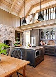 I normally go for white furniture and i just. Contemporary Log Home Decorating Ideas Styles And Tips Log Home Kitchens Log Home Kitchen Modern Log Home
