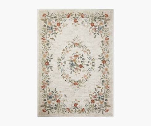 Rifle Paper Co Strawberry Fields Medallion rug in cream