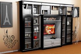 Geometrical design by cattelan ideal for modern sitting rooms. Casa Padrino Luxury Living Room Wall Unit Black White B 372 X H 255 Cm Bookcase Shelving Cabinet Television Tv Art Deco Art Nouveau Hotel Furniture