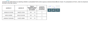 Potassium bromide can be an effective drug when prescribed and. Complete The Table Below By Deciding Whether A Chegg Com