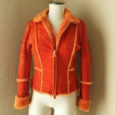 Artico Shearling Orange Coat From Italy Orange Coat Clothes Design Shearling Coat
