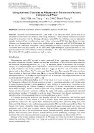 For the week (7 days). Using Activated Diatomite As Adsorbent For Treatment Of Arsenic Contaminated Water Scientific Net