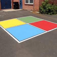 Four square court size the game is played on a court of four equal squares, in which each square is a. Amazon Com Classic Four Square Stencil Playground Stencil Collection Official Size Paint Stencils For Playground And Pavement Industrial Scientific