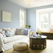 Soft Blue Wall Color Scheme And Modern White Sofa In Small Living Room Interior Design Jpg Guest Room Decor Guest Bedroom Paint Ideas Shabby Chic Living Room