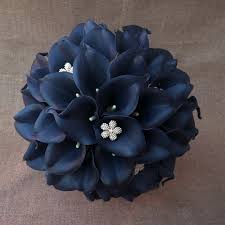 Maybe you would like to learn more about one of these? Navy Blue Wedding Bouquet Real Touch Calla Lily Bouquet Vanrina