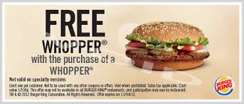 Check spelling or type a new query. Bogo Free Whopper Other Burger King Coupons