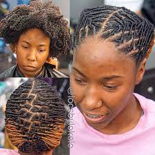 It S Just A Protective Style She S Not Locking Her Hair But Wanted The Lock Look This Really Rock Locs Hairstyles Short Locs Hairstyles Cornrow Locs
