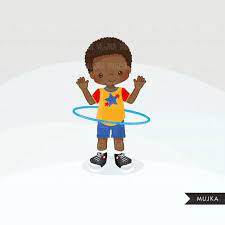 Hula Hoop Boys Clipart Outdoors Activity Hula Hoop Graphics Etsy Scrapbooking Set Clip Art Digital Stamps