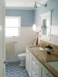 Vintage look bathroom tiles idea Blue And White Bathroom Tiles Ideas Omgshesdifferent