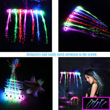 Flashing Fiber Optic Hair Braid Light Up Glow Party Favors Supplies Barrettes For Party Light Up Hair Accessories Light Up Toys Aliexpress