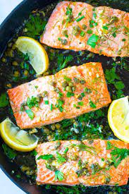 Garlic Caper Butter Baked Salmon Recipe Baked Salmon Baked Salmon Recipes Oven Baked Salmon