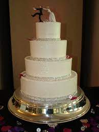 Reluctant Groom Wedding Cake Rhinestone Bands Glitter Glitz Diamonds Red And Purple Petal Rhinestone Wedding Cake Sparkly Wedding Cakes Groom Wedding Cakes