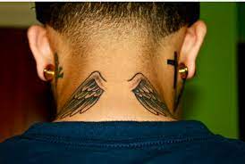 Angel Wings Tattoo Neck Tattoo For Guys Back Of Neck Tattoo Men Neck Tattoo
