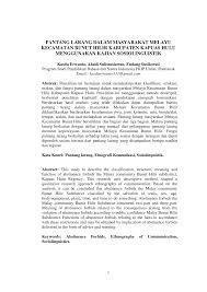 Tidak boleh bersiul di waktu malam, nanti hantu menjelma, sebab bersiul itu seperti memanggil hantu. Https Jurnal Untan Ac Id Index Php Jpdpb Article Download 15418 13588