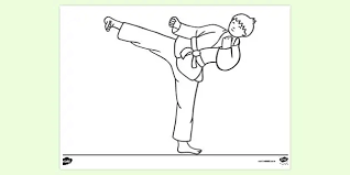 Sports coloring pages for kids. Karate Kid Colouring Page Colouring Sheets
