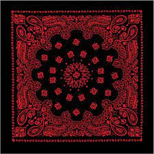 4349 Rothco Black Red Trainmen Biker Sport Bandana 27 X 27 Black And Red Bandana Design Red Bandana