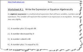 The first one is used to write formulas that are part of a text. Pre Algebra Worksheets For Writing Expressions