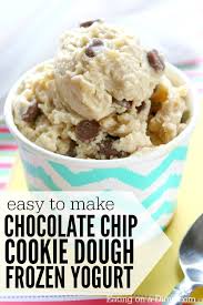 Chocolate Chip Cookie Dough Frozen Yogurt Recipe Easy Dessert Recipe Recipe Frozen Yogurt Recipes Easy Yogurt Recipe Dessert Recipes Easy