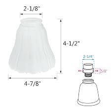 23087-4 Transitional Style Replacement Bell Shaped Frosted Ribbed Gl