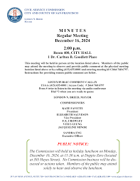 M I N U T E S Regular Meeting December 16, 2024 2:00 p.m.