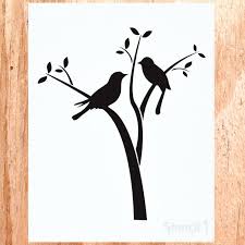 Printable Bird On Branch Silhouette I Liked This Design On Fab Birds In Branches Stencil Stencils Printables Bird Stencil Stencils