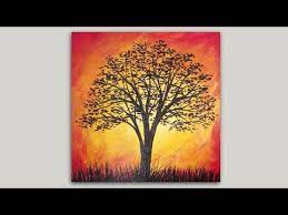 Maybe you would like to learn more about one of these? Sunset Tree Silhouette Painting Easy Landscape Painting Acrylic Painting Demo Youtube
