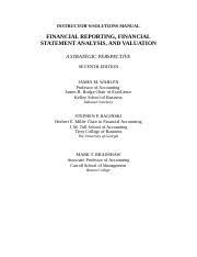 Advanced financial accounting 6th edition solution manual. Solution Manual For Financial Reporting Financial Statement Analysis And Valuation A Strategic Pers Instructors Solutions Manual Financial Reporting Course Hero