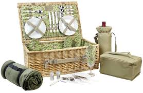 Add to favorites more colors new new woven natural wicker basket with double handles and cloth lining for food sundry container. Happypicnic Picnic Basket For 4 Nature Wicker Picnic Hamper Willow Picnic Set With Wine Bag Cooler Tote Blanket And Tableware Buy Online In Burkina Faso At Burkinafaso Desertcart Com Productid 71095824