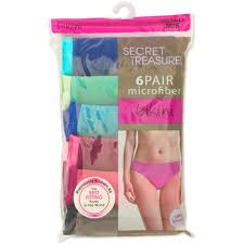 Secret Treasures Ladies Microfiber Bikini Panty 6 Pack
