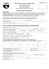Will help with child care arrangements, questions about child care programs. Form Cc36 Employment Statement Child Care Assistance Program Printable Pdf Download