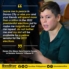 Run sara run for president. Sunstar Philippines On Twitter Davao City Mayor Sara Duterte Carpio Hits Back At Senator Antonio Trillanes After Saying That She Will Seek The Presidency In 2022 Https T Co Qm2eacmsow