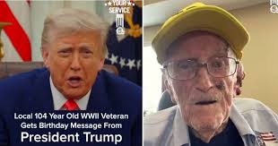 Trump surprises 104-year-old WWII veteran Denver Moore with birthday  message after viral TikTok invite