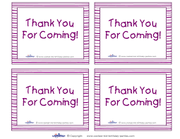 These free decorations can be hung on walls or set on tables. Printable Piglet Thank You Cards Coolest Free Printables