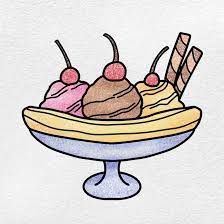 Banana Split Drawing - Helloartsy