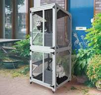 Wooden Catio Outdoor Cat Enclosure Cat House on Wheels with Napping House,  4 Platforms and Weatherproof Asphalt Roof 22baG - The Home Depot