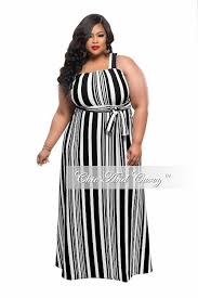 Black And White Striped Maxi Dress Plus Size Final Sale Plus Size Maxi Dress With Single Strap In Black And White Stripe Print Plus Size Tunic Dress Plus Size Maxi Dresses Plus Size Fashion