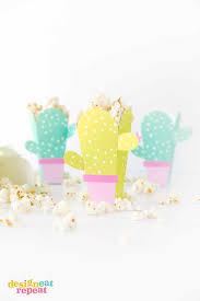 Printable Cactus Popcorn Box Template Design Eat Repeat
