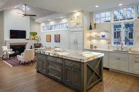 Perhaps you'd love an engineered quartz countertop, upper cabinets, a trendy kitchen island, or a more functional marble sink. Patagonia Granite Kitchen Island Glows Contemporary Kitchen Denver By Yk Stone Center Inc Houzz Ie