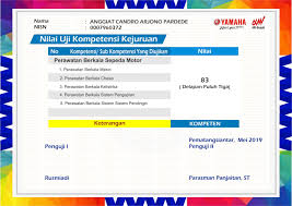 • ujian melalui sistem sertifikasi mitra dudika atau asosiasi profesi: Desain Setifikat Ukk Format Cdr Download Goliketrik