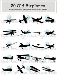 60 Airplane Silhouettes Clip Art Png And Source Files 20 Old 20 Modern And 20 Military Airplanes Airplane Silhouette Silhouette Clip Art Airplane Tattoos