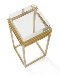 John Richard Collection Carlyle Glass Block Side Table In 2020