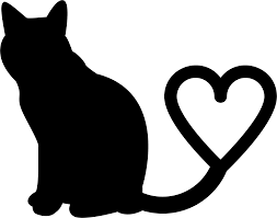 Clipart Two Cats Silhouette Tail Heart Png Download Full Size Clipart 395239 Pinclipart