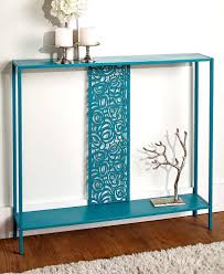 Metal Console Table Slim Teal Living Room Entry Way Scrolled Display Storage New Metalconsoletable Metal Furniture Design Metal Console Table Metal Console