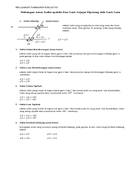 Contoh soal sudut bertolak belakang kelas 7. Garis Dan Sudut Kelas Vii