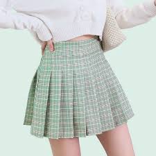 High quality aesthetic anime guy inspired mini skirts by independent artists and designers from around the world. Aesthetic Grid Skirt Pleated High Waist Plaid Cute Buy Price Reviews
