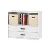 Includes two clear front drawers. 1