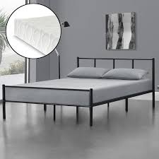 Giroletto matrimoniale senza rete : Struttura Letto In Metallo Con Materasso 160 X 200 Cm Letto Matrimoniale Con Testiera E Pediera Minimal Design Nero En Casa Casa E Cucina Ibs