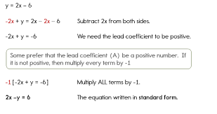 This form is also very useful when solving systems of two linear equations. Writing Equations In Standard Form