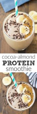 You Ll Feel Like You Re Indulging With This Healthy Cocoa Almond Protein Smoothie O Smoothie Proteine Cuisine Et Boissons Recettes De Smoothie Sains