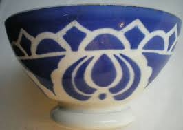 Superbe Bol Ancien De Digoin Decor Mauresque Arabesques Bleues Vaisselle Ancienne Bol Vaisselle